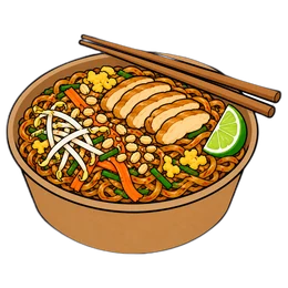 Pad thaï poulet
